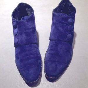 Maraolo dark royal blue suede ankle boots